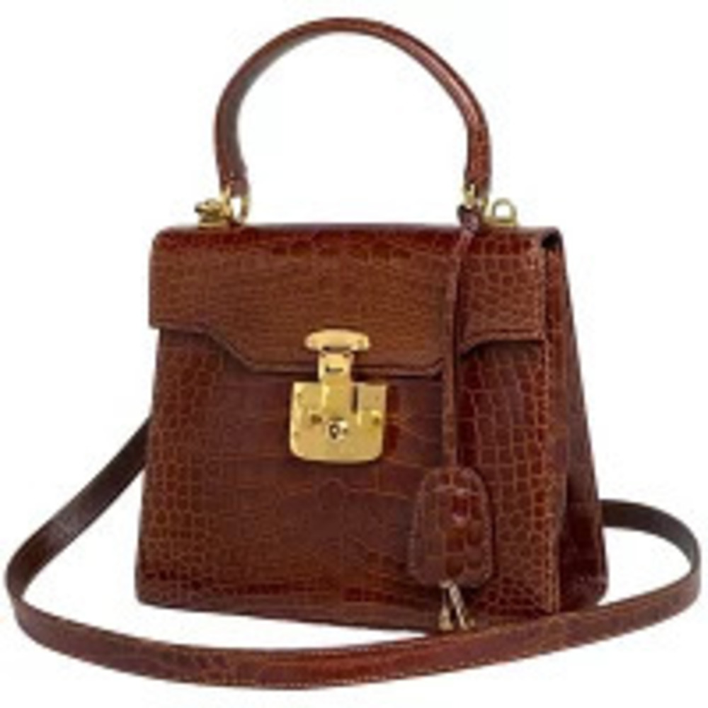 Gucci Lady Lock 2way Shoulder Bag Leather Brown